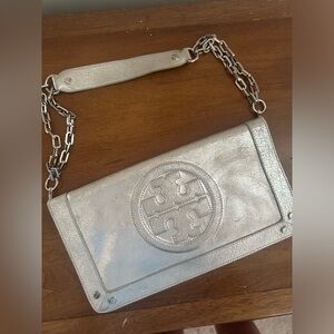 Tory Burch Silver Metallic Purse